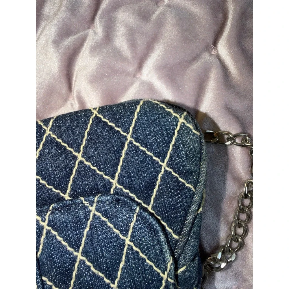 Vera Bradley Denim‎ Quilted Diamond Shoulder Bag Chain Strap Y2K Deadstock 2000s
